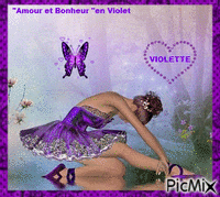 Amour et bonheur en violet - GIF animado grátis