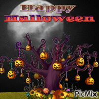 Halloween tree - Gratis animeret GIF