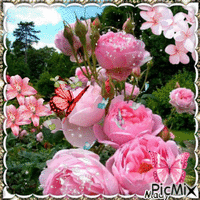 Fleurs de mon jardin - GIF animate gratis