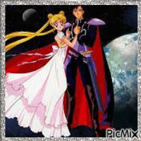 Usagi Tsukino & Takishīdo Kamen - Sailor Moon - Animovaný GIF zadarmo