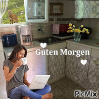 Guten Morgen aus meiner Küche - Zdarma animovaný GIF