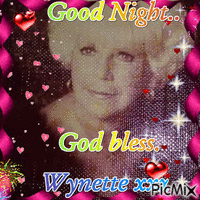 Good night god bless Wynette - Бесплатный анимированный гифка
