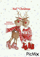 Rennes de Noël Christmas Reindeer - Бесплатный анимированный гифка