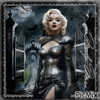 Marilyn Monroe - Gothic in Schwarz und - Безплатен анимиран GIF