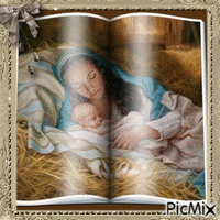 Maria e o menino Jesus - GIF animé gratuit