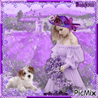 " Femme en violet " - Gratis geanimeerde GIF