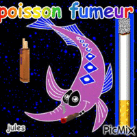 jules poisson fumeur animēts GIF