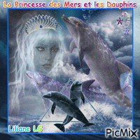 Princesse de la Mer et des dauphins Gif Animado