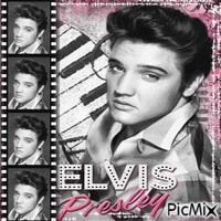 Elvis in Black & White and another color - GIF animado gratis