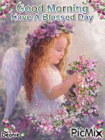 Angel Saying Good Morning Have A Blessed Day GIF animata