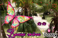 bonsoir papillon animovaný GIF