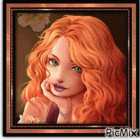 Retrato de una mujer tono naranja - Free animated GIF
