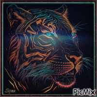Fantasy portrait Tiger GIF animata