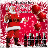Best wishes for a Merry Christmas. Santa and Coka-Cola - Бесплатный анимированный гифка