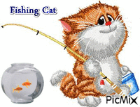 Fishing Cat Animated GIF