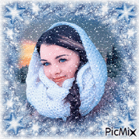 Winter portrait - GIF animé gratuit
