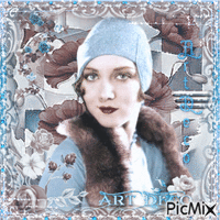 Art Deco Woman in Blue - Free animated GIF