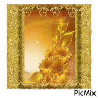golden sunflowers - GIF animé gratuit