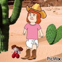 Western baby and Dolly анимированный гифка