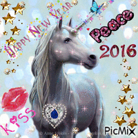 4 Happy New Year 2016 by MaryB. - GIF animate gratis