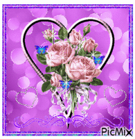 Heart with roses. geanimeerde GIF