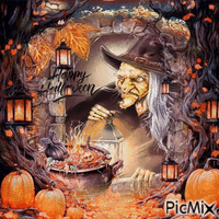 Halloween witch - Animovaný GIF zadarmo