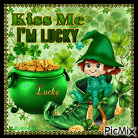 St. Patrick's-kiss-lucky Animated GIF