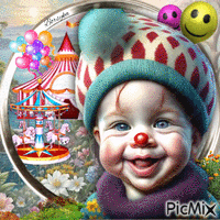 Petit clown drôle - Gratis animeret GIF