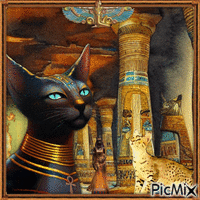 Bastet, déesse égyptienne - GIF animado grátis