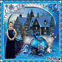 Christmas in blue... анимирани ГИФ