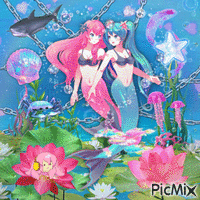 mikuluka mermaid heaven - Бесплатный анимированный гифка