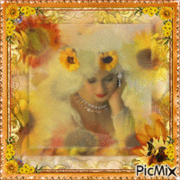 Sunflower Lady - GIF animado grátis