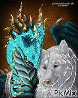 Dragon and wolf - 免费动画 GIF