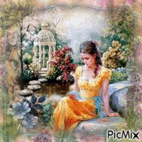 lady in the garden 动画 GIF
