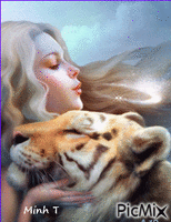 Beauty and Tiger Animiertes GIF
