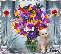 bouquet de fleurs анимирани ГИФ