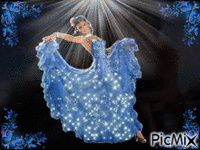 Lady in blue! - Free animated GIF