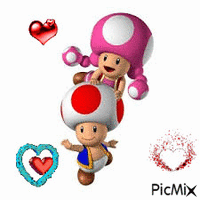 toadette et toad - Free animated GIF