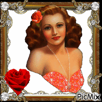 retro rose women анимированный гифка