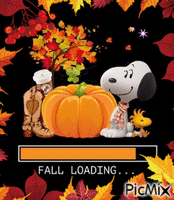 Fall Loading- The Peanuts Gang. 🙂 анимированный гифка