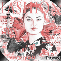 Chanel woman fashion spring - GIF animé gratuit
