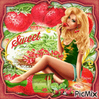 J'aime les fraises - Δωρεάν κινούμενο GIF