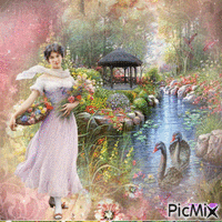Romantic garden animovaný GIF