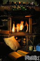 Fireplace GIF แบบเคลื่อนไหว
