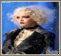 Portrait Woman Colors Deco Glitter Black Fashion Glamour GIF animé