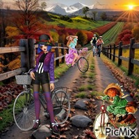 promenade en vélo animovaný GIF