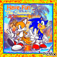 sonic & tails summer animeret GIF