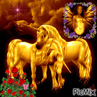 Golden Unicorn - Gratis geanimeerde GIF