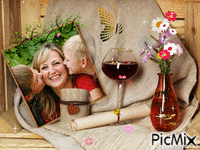 Поцелуй для мамочки. animovaný GIF
