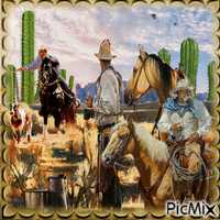 Cowboys-Szene - GIF animé gratuit